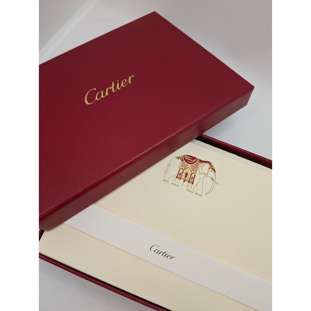 CARTIER ELEPHANT STATIONARY 10 ENVELOPES & 10 CARDS. 20 PIECES TOTAL VERY GOOD